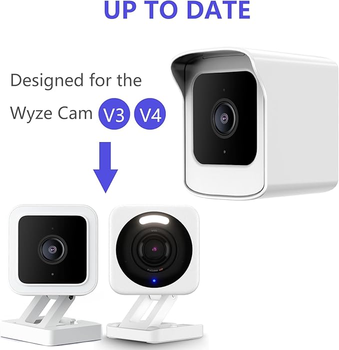 PEF Mount for All-New Cam V3 and V4, Weatherproof Protective Cover and 360 Degree Adjustable Wall Mount Solid Housing for Cam V3 and V4 Outdoor Indoor Smart Home Camera System (White, 3 Pack)