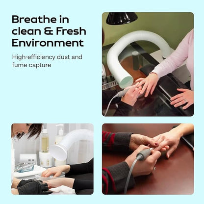 Fume Extractor with 3 Stage Filtration Salon Pure Air Revolution - Smoke Removal System - Heavy Chemical Smell & Smoke Remover - Source Capture for Nail Salon DIYers Workshops (SPA-REV, White)