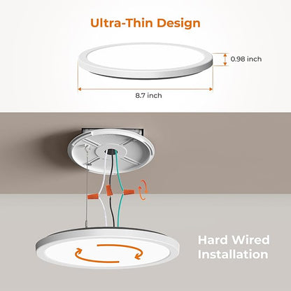 Matane Dimmable Motion Sensor LED Ceiling Light with Remote, 9 Inch Wired Flush Mount 3000K 4000K 5000K, 1800LM Motion Sensor Light Indoor for Closet Hallway Laundry Stairs White New Version