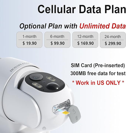 No WIFI Security Camera No Internet Needed, 4G LTE Cellular Security Camera Outdoor Wireless, Cell Camera with SIM Card, PIR Sensor, 2K Color Night Vision, SD/Cloud, 2-Way Talk, IP66 Waterproof