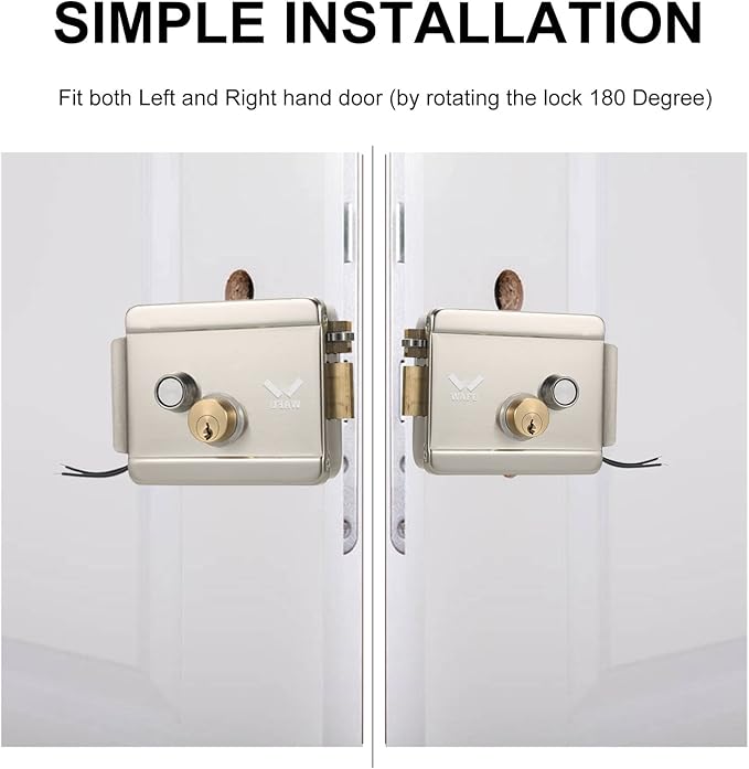 Smart Electric Gate Door Lock Secure Electric Metallic Lock Electronic Door Lock Door Access Control for Home Office Apartment Warehouse