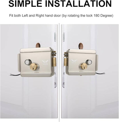 Smart Electric Gate Door Lock Secure Electric Metallic Lock Electronic Door Lock Door Access Control for Home Office Apartment Warehouse