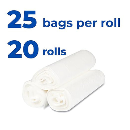 Inteplast 20-30 Gal Trash Can Liners - 8 Mic Thickness, Natural Color - 500 Bags