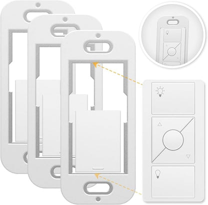 SplashNColor Wallplate Brackets for Lutron Caseta Pico Remote, 3-Pack – Seamless Remote Snap-in Installation Wall Bracket for Lutron Smart Switch, Durable Wall Mount Design for Lutron Pico Remote
