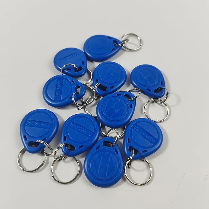 RFID 125KHz Blue Keychain ID Access Card Proximity Card Tag for Access Control Systems (10-Pack)