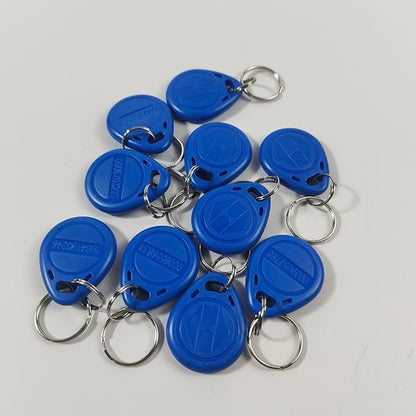 RFID 125KHz Blue Keychain ID Access Card Proximity Card Tag for Access Control Systems (10-Pack)