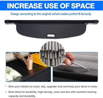 Powerty Retractable Cargo Cover for 2018-2026 Mitsubishi Eclipse Cross, Canvas Texture Trunk Cover Privacy Screen Rear Security Shade for Eclipse Cross Accessories