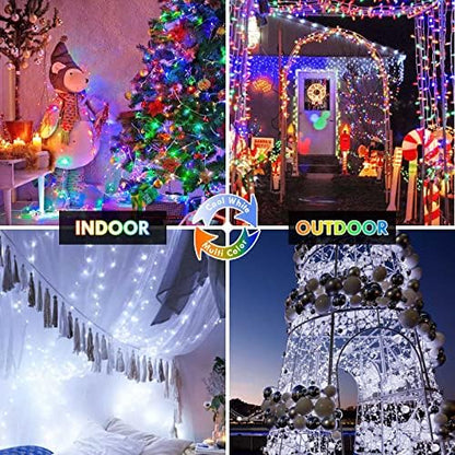 200 LED Connectable String Lights with Remote, Cool White to Multicolor