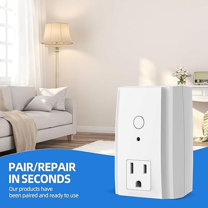 TiFFCOFiO Remote Control Outlet Plug, Indoor Wireless Light Switches, 100ft Range Remote Control, 15A/1875W, ETL Listed