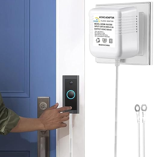 Visual Doorbell Power Adapter 18V 500mA Compatible with Ring Nest Eufy Wyze Arlo Wireless Video doorbell (393in/10M Cable Length)