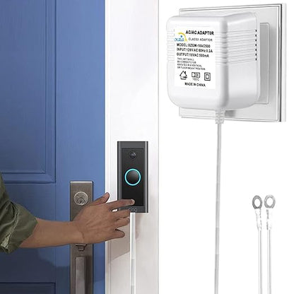 Visual Doorbell Power Adapter 18V 500mA Compatible with Ring Nest Eufy Wyze Arlo Wireless Video doorbell (393in/10M Cable Length)