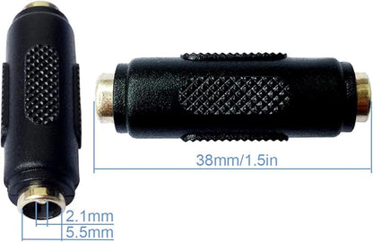 DC/BNC Connector Component: 5 BNC Coupler+5 DC Adapter Female to Female+5 DC Adapter Male to Male,for Indoor and Outdoor CCTV Home Security Surveillance Wire Connection.(15 Pack)