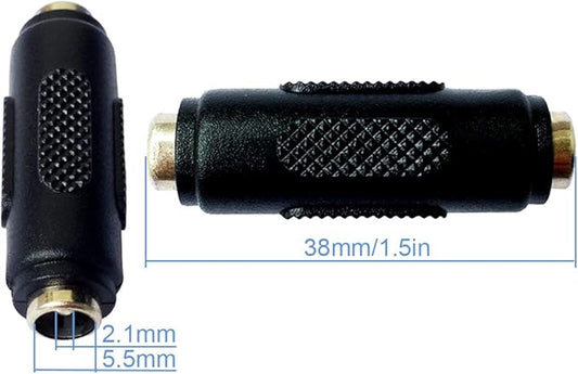 10PCS DC Female to Female and Male to Male Connector 5.5mm x 2.1mm 12V 5A Power Cable Jack Adapter，DC Power Jack Plug Adapter for CCTV Home Security Surveillance