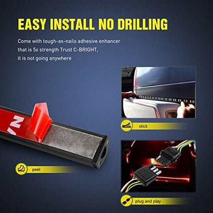 Nilight 60 Inch Truck Tailgate Light Bar Double Row 264 LEDs