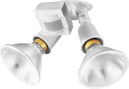 Globe Electric 17000270 110-Degree 240 W Twin Head Gray Hardwired Motion Sensor Security Flood Light, Spotlight, Outdoor, Outside House Lights