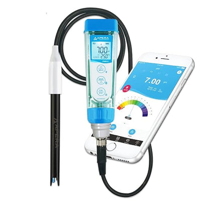 Apera Instruments PH60Z-WW Smart Handheld pH Meter Tester Kit with LabSen 335 ATC pH Electrode for Lab-Grade pH Measurement in Wastewater, Suspensions, Emulsions and Dirty Liquids