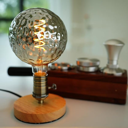 G40 LED Edison Bulb, Smoke Gray Hand-Blown Hard Glass, 4W (25W Incandescent Equivalent), 110-130V, E26, 2000K Warm Yellow Light, 200LM, Dimmable, for Indoor Decorative Lighting (Meteorite)