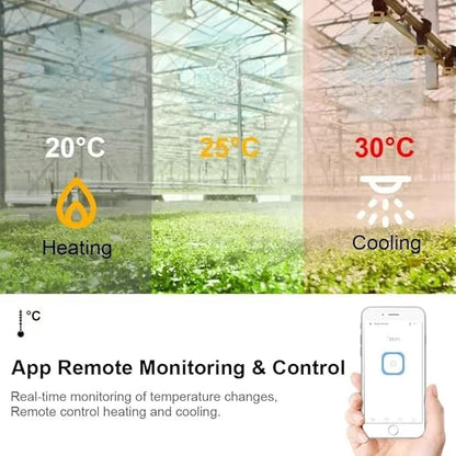 Tuya WiFi Smart Temperature Sensor Controller,4CH 85-250V Relay Switch, Remote Voice Control, APP Remote Control, Dry Contact, Real-Time Monitoring, Compatible with Alexa and Google Home