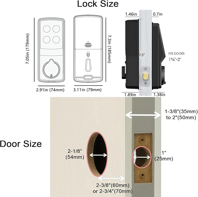 Lockly Secure Plus, Keyless Entry Door Lock, Smart Locks for Front Door, Smart Lock Deadbolt, PIN Genie® Keypad, 3D Biometric Fingerprint Sensor, Auto Lock Smart Door Lock