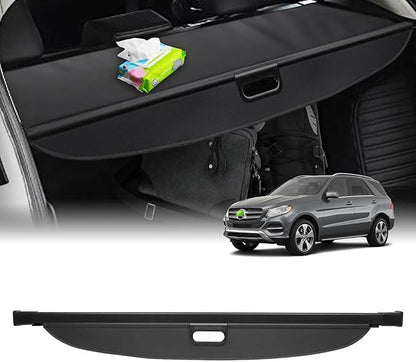 Powerty Retractable Cargo Cover for Mercedes Benz GLE 2016-2019/ Benz ML Series ML350 2012-2015, Canvas Texture Trunk Cover Privacy Screen Rear Security Shade for Benz Accessories(NOT for GLE 43 AMG)