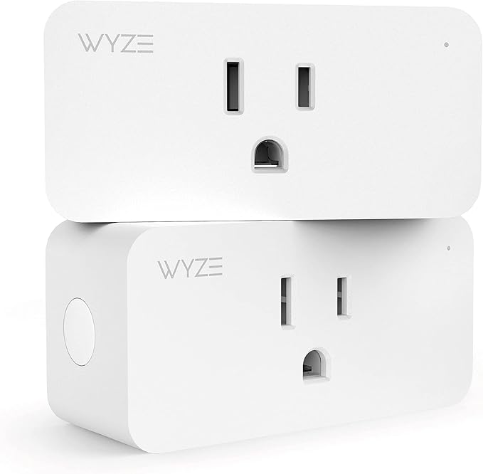 Wyze Plug, 2.4GHz WiFi Smart Plug, Compatible with Alexa, Google Assistant, IFTTT, No Hub Required, Two-Pack, White & Outdoor, Dual Outlets Energy Monitoring, IP64
