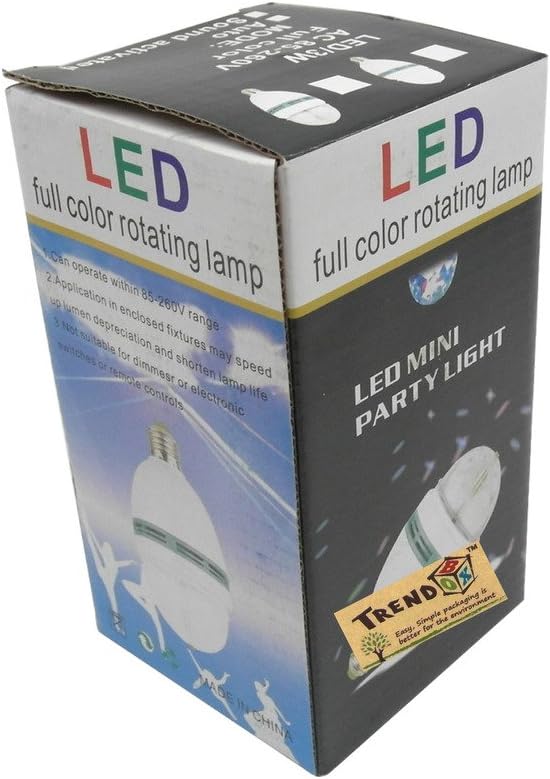 TRENDBOX E27 3W LED Full Color Rotating Auto Crystal Ball Bulb AC 85-260V Mini Party Light Lamp Energy Saving Disco DJ