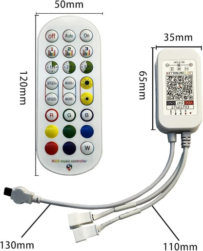 LED Strip Light Controller with APP, led Controller Witch Music Sync and IR Remote for Upgrading 3-pin Led Lights Strip to Bluetooth Connection(1Pack)