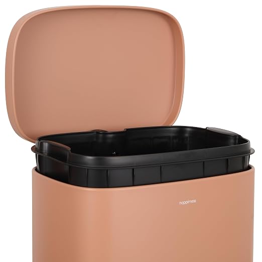 happimess Curtis 8 Gal Step Trash Can Soft Close 25", Clay Rose