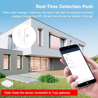 Zigbee Water Leak Sensor, Require Zigbee Hub, Tuya Water Leak Detector for Alarm System and Smart Home Automation for Kitchen Bathroom Compatible with Alexa Google Home (4)