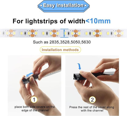 VST 20pack 3.3 ft LED Channel, V Shape Led Diffuser Channel, LED Aluminum Channel System with Black Cover, End Caps and Mounting Clips, Aluminum Profile for LED Strip Light Very Easy Installation