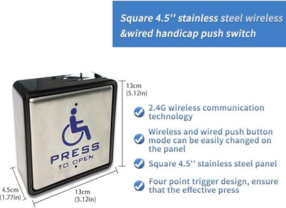 Olideauto DSW120 Low Energy Handicap Automatic Swing Door Operator for A Single Door+Smart Wi-Fi Push Button Phone APP Control,Compatible for Alexa &Google Speaker +Handicap Push Buttons
