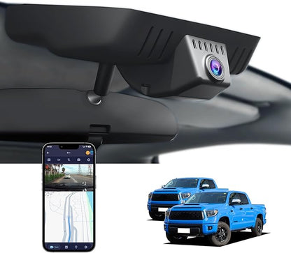 4K Dash Cam for Toyota Tundra 2017-2021 & Sequoia 2017-2022 Limited SR5 Platinum TRD Pro, Integrated OEM Look, High Definition 2160P Video, WiFi, G-Sensor, Loop Recording, 64GB Card
