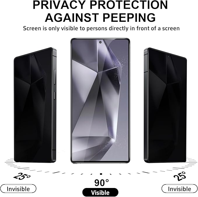 3 Pack Samsung Galaxy S24 Ultra Privacy Screen Protector Tempered Glass 6.8inch Private Saver Anti-Spy Eye Protection Anti-Scratch Full Coverage