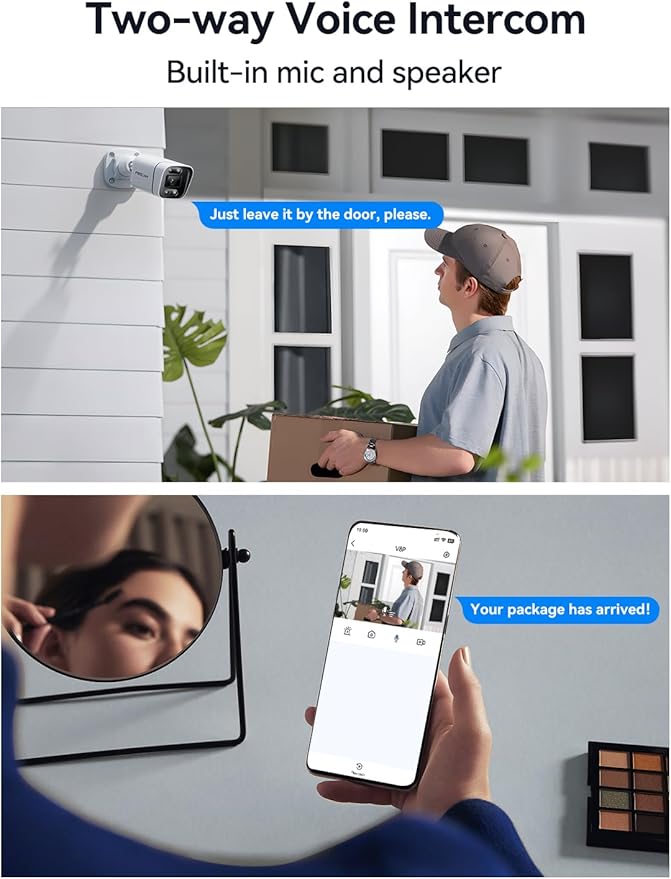 FOSCAM 4K IP PoE Security Camera Outdoor, V8EP 8MP Home Security Surveillance Camera with AI Human Vehicle Detection,66ft Color Night Vision, Siren Alert,2-Way Talk,110° Wide FOV,IP66