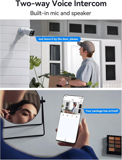 FOSCAM 4K IP PoE Security Camera Outdoor, V8EP 8MP Home Security Surveillance Camera with AI Human Vehicle Detection,66ft Color Night Vision, Siren Alert,2-Way Talk,110° Wide FOV,IP66