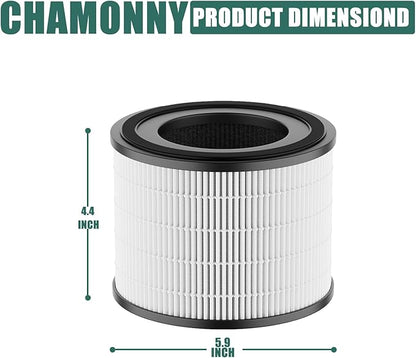 AP-S0610L Filter Replacement, Compatible with MOO-KA AP-S0610L Air Purifier, 3-in-1 H13 True HEPA Filter and Activated Carbon Filter (4Pack)