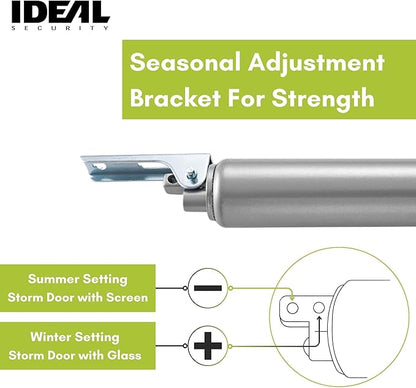 Ideal Security Screen Door Closer, 9”, Silver