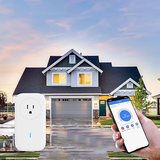 SP1 Smart Plug, WiFi Outlet Socket Remote Control, Compatible with Alexa & IFTTT, Energy Monitoring and Timer Function, Delayed Switch, Temperature Monitoring (2.4G WiFi only, No hub Required)