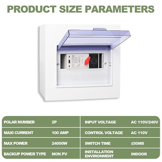 Ketofa 2P 100A 110V Automatic Transfer Switch, Metal Box Generator ATS