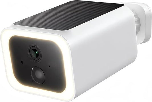 Luna Security Cameras Wireless Outdoor, Battery Camera with Solar Panel, Spotlight, 2.4GHz Wi-Fi, Smart GenAI Human Detection, Cloud Storage, 2K Color Night Vision, IP65 Camera