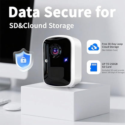 Goalake Wireless Security Camera for Home, 3MP Battery Powered Outdoor/Indoor WiFi Camera with AI Motion Detection, 2-Way Talk, Spotlight Siren, IP65, Cloud/Up to 256G SD Storage(Pre-Inserted SD Card)