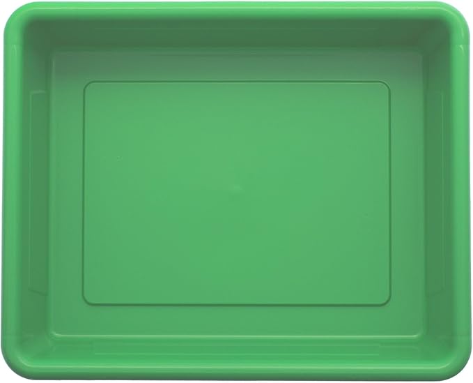 School Smart Sturdy Plastic Storage Tray, Multifunctional Design for Classroom, Home, and More, Letter Size, Green