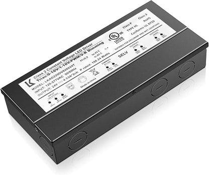 SCON 24V DC 200W LED Power Driver for Track Lighting System, TRIAC/ELV/0-10V Dimmable Supply Transformer Converter Adaptor for LED Lights
