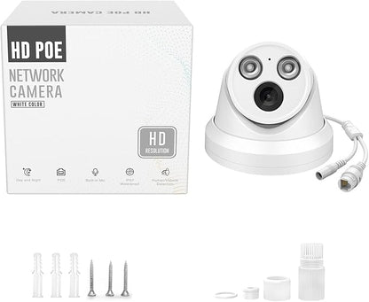 VIKYLIN 8MP IP PoE 4K Turret Camera,Buit in Mic, AI Human/Vehicle Detection,98ft EXIR 2.0 IR Night Vision, 2.8mm Lens,IP67 Outdoor Security CCTV Surveillance Camera,NDAA Complaint