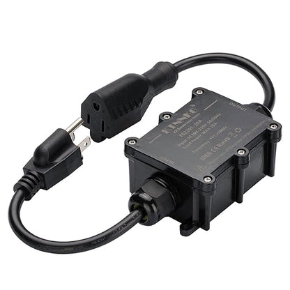 KTNNKG 20-30 amp Waterproof Remote Control Power Switch with Long Range Remote,Outdoor Weatherproof Smart Outlet,ac 90-250V