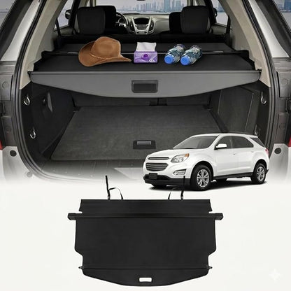 Powerty Cargo Cover for Chevy Chevrolet Equinox & GMC Terrain 2010-2016 2017-Canvas Texture Trunk Cover Retractable Trunk Security Shield Shade for Chevrolet Equinox/GMC Terrain Accessories