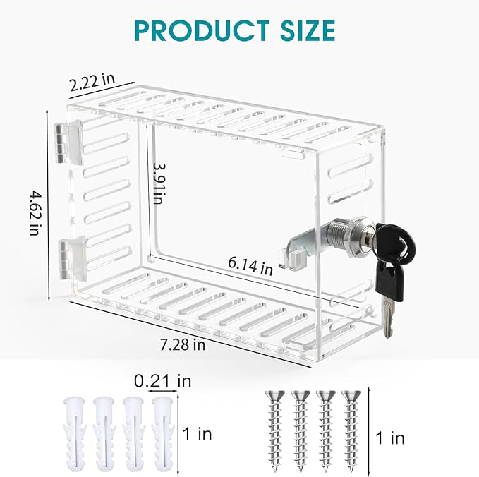 SUTINE Thermostat Lock Box, Thermostat Cover with Lock for Smart Thermostat for Home, Universal Thermostat Lock Box with Key, Clear Lock Box Thermostat Guard for Ac Thermostat 2-Pack