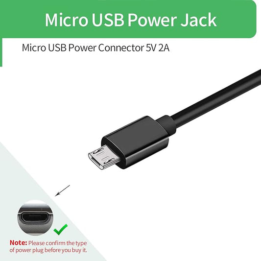 5V 2A Micro USB Power Supply Wall Charger AC/DC Adapter Universal Power Adapter, 5Vlot 2Amp Power Adapter with Plug Micro USB for Security Camera IPC, 2 Pack