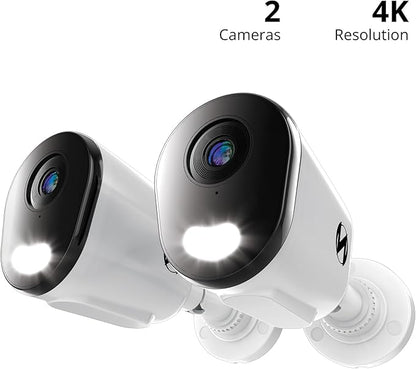 Night Owl Add On Wired IP 4K HD Indoor/Outdoor Deterrence Cameras with 2-Way Audio (2 Pack)