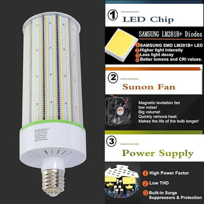 TSEXES 1000W Equivalent LED Corn Bulb, 300W E39 Mogul Base,42,000 Lumen Replacement Metal Halide/HID/HPS,5000K Daylight for Garage Warehouse Parking Light